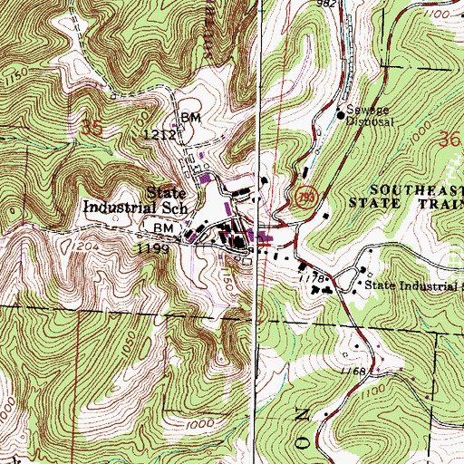 Topographic Map of Fairfield School for Boys (historical), OH
