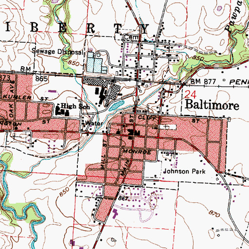 Topographic Map of Living Word Assembly of God Church, OH