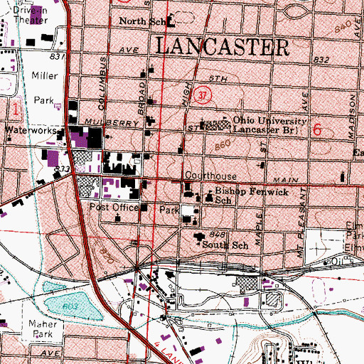 Topographic Map of Main Hill, OH