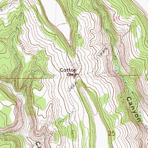 Topographic Map of Cotton Gap, CO