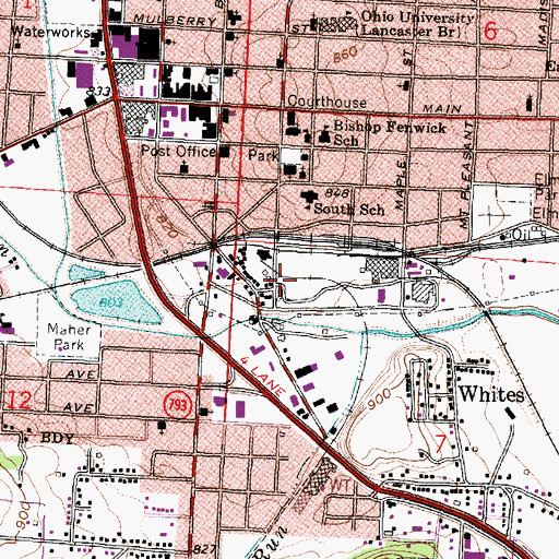 Topographic Map of Tarhe Town (historical), OH