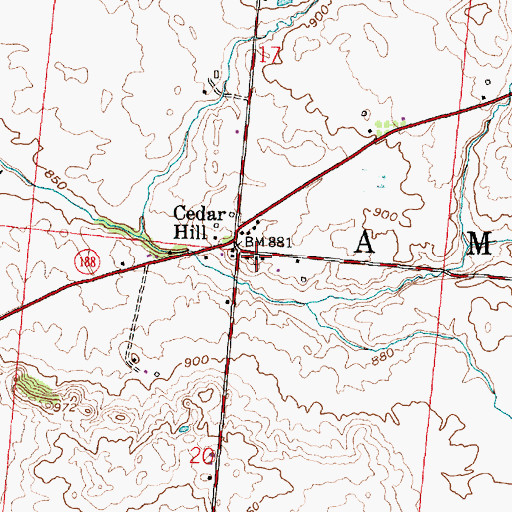 Topographic Map of Cedar Hill United Methodist Church, OH