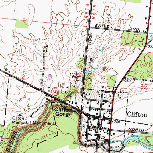 Topographic Map of Clifton Cemetery, OH
