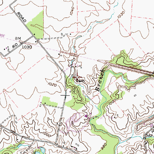 Topographic Map of Dean Cemetery, OH