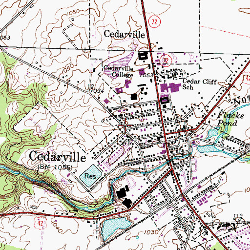 Topographic Map of First Church of God, OH