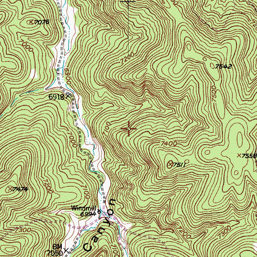 Topographic Map of Escondido Canyon, CO