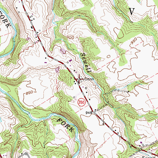Topographic Map of Baptist Cemetery, OH