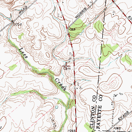 Topographic Map of Canney Cemetery, OH