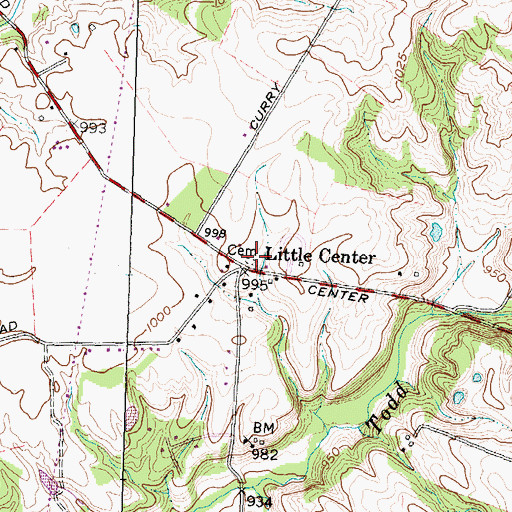Topographic Map of Center Cemetery, OH