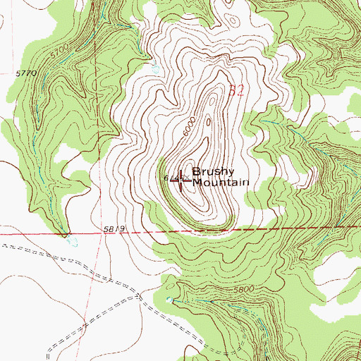 Topographic Map of Brushy Mountain, CO