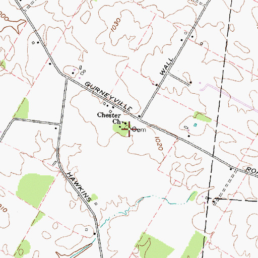 Topographic Map of Chester Cemetery, OH