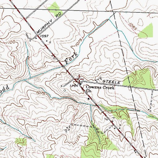 Topographic Map of Cowan Creek Cemetery, OH
