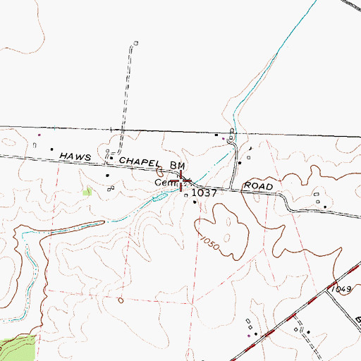 Topographic Map of Haws Chapel Cemetery, OH