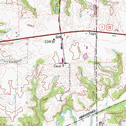 Topographic Map of Lytles Creek Cemetery, OH