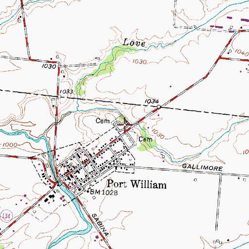Topographic Map of Maple Grove Cemetery, OH