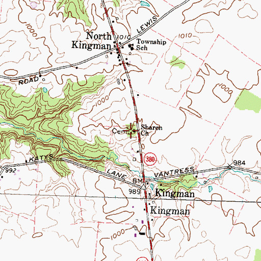 Topographic Map of Sharon Cemetery, OH