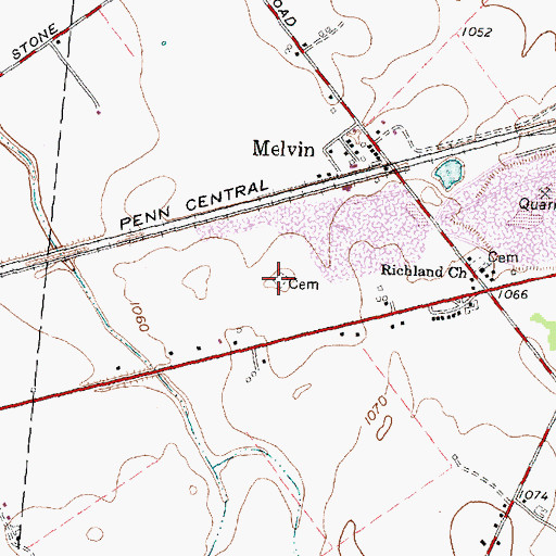 Topographic Map of Wade Cemetery, OH