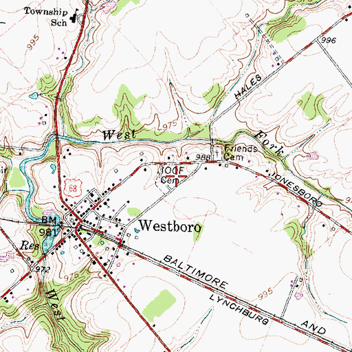 Topographic Map of Westboro Independent Order of Odd Fellows Cemetery, OH
