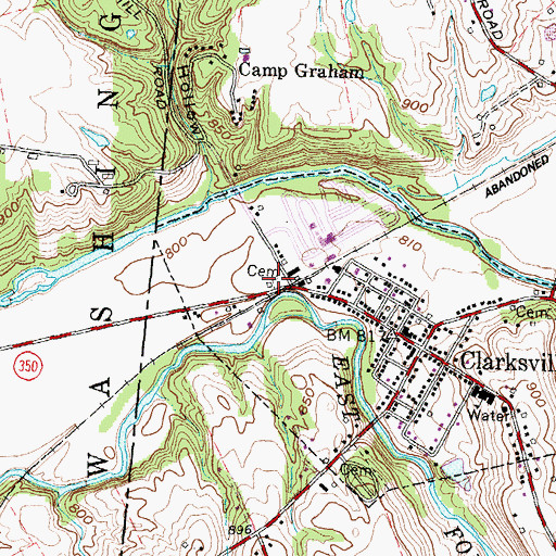 Topographic Map of Yeazel Cemetery, OH