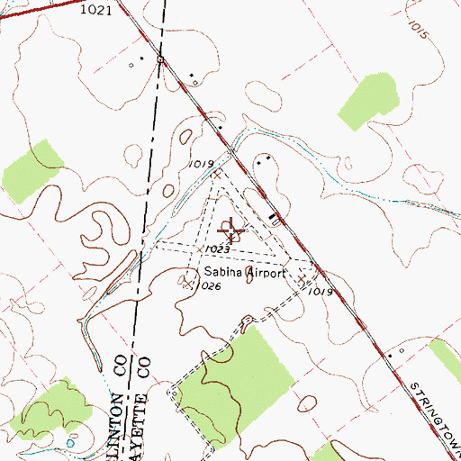 Topographic Map of Sabina Airport (historical), OH