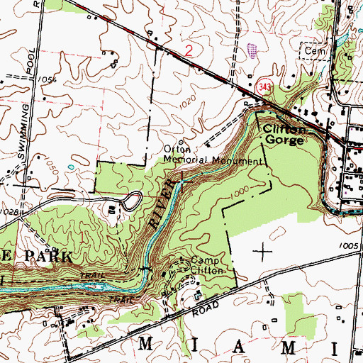 Topographic Map of Blue Hole, OH