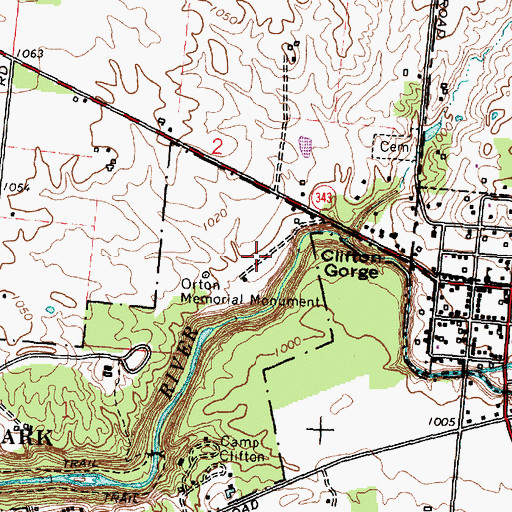 Topographic Map of Orton Memorial Trail, OH