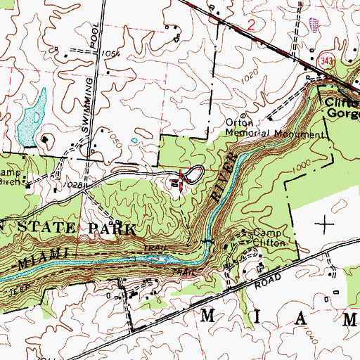 Topographic Map of Orton Picnic Area, OH