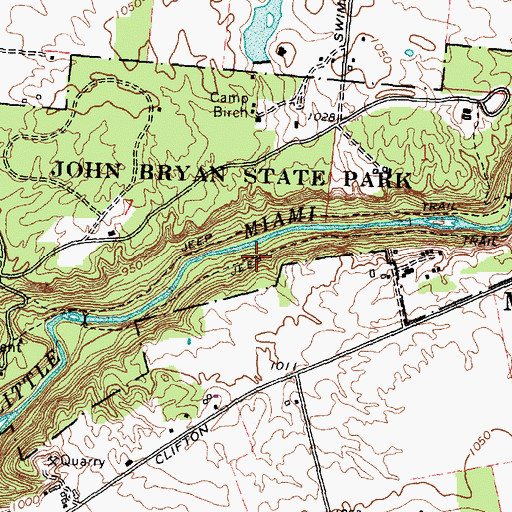 Topographic Map of South Gorge Trail, OH