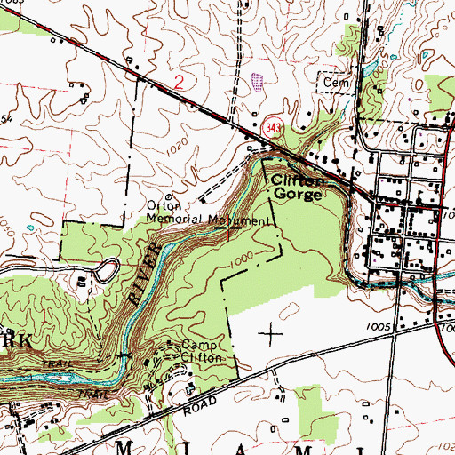 Topographic Map of Steamboat Rock, OH