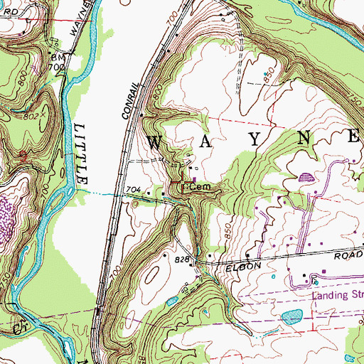 Topographic Map of Brannock Cemetery, OH