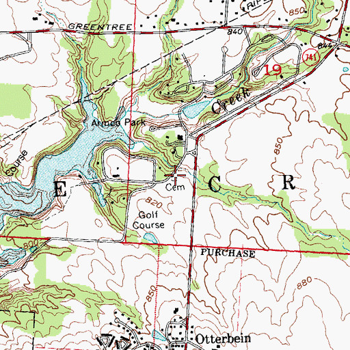 Topographic Map of East Shaker Cemetery, OH