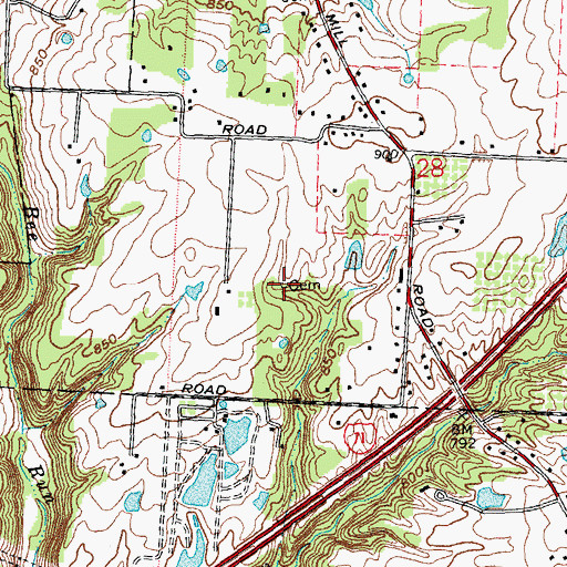 Topographic Map of Hatfield Cemetery, OH