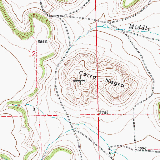Topographic Map of Cerro Negro, CO