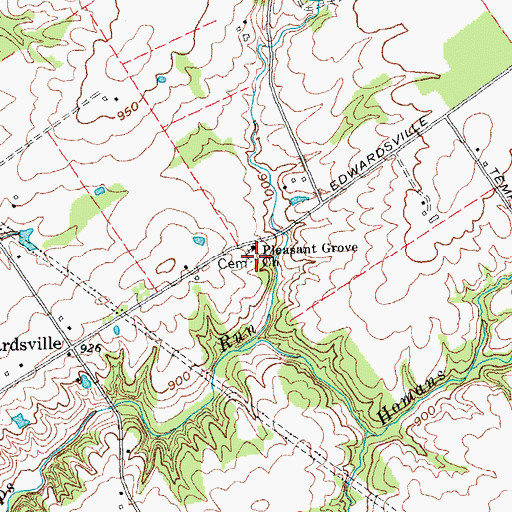 Topographic Map of Pleasant Grove Cemetery, OH
