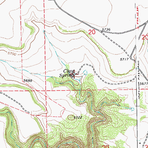 Topographic Map of John Clay Spring, CO