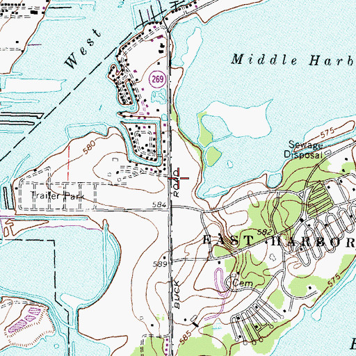 Topographic Map of Middle Harbor Trail, OH