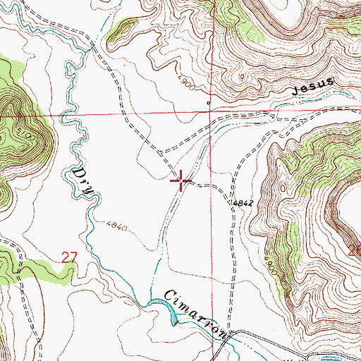 Topographic Map of Jesus Canyon, NM