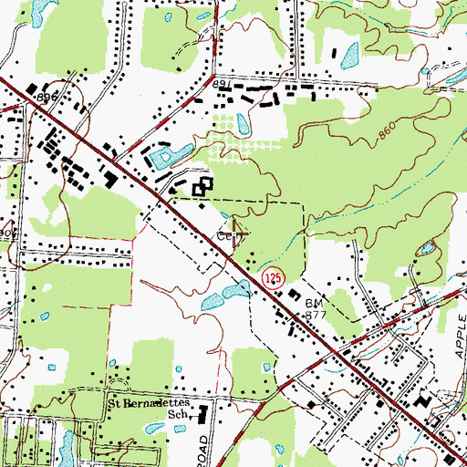 Topographic Map of Amelia Independent Order of Oddfellows Cemetery, OH