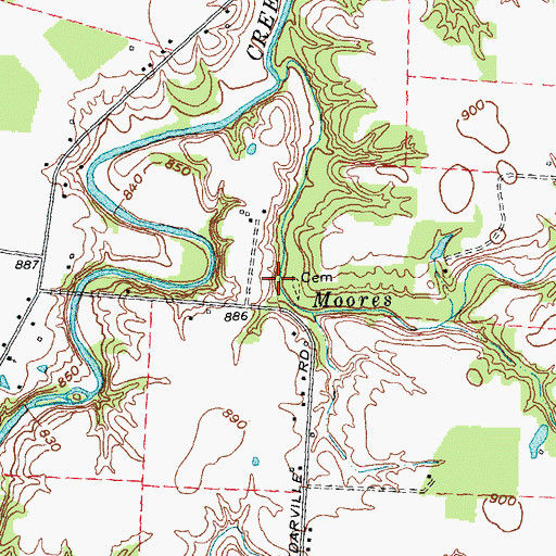 Topographic Map of Brick Chapel Cemetery, OH