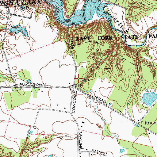 Topographic Map of Brown Cemetery, OH