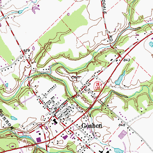 Topographic Map of Goshen Cemetery, OH