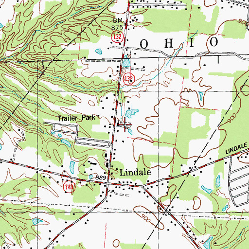 Topographic Map of Lindale Baptist Cemetery, OH