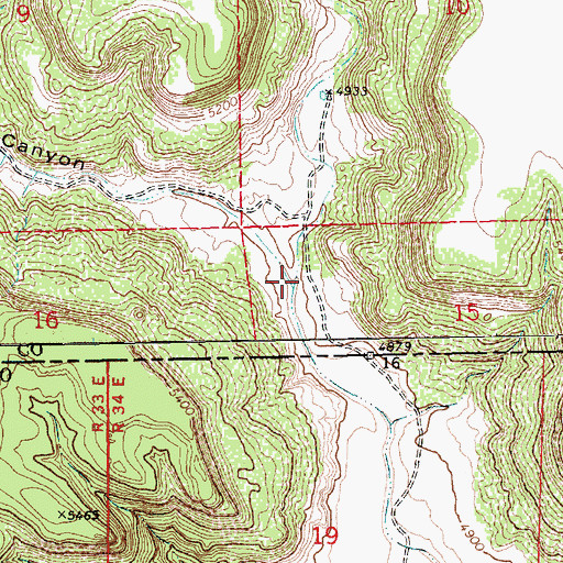 Topographic Map of Deer Canyon, CO