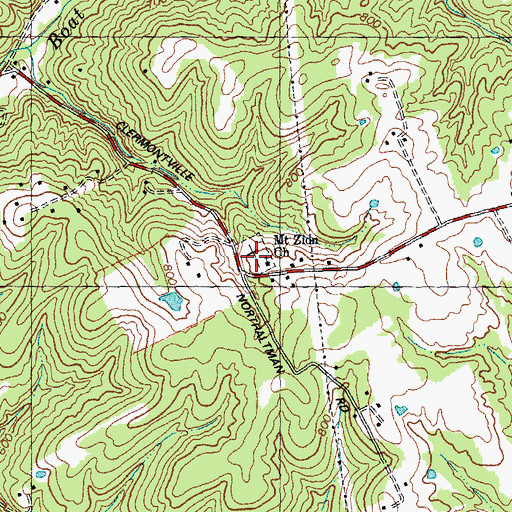 Topographic Map of Mount Zion Chapel Cemetery, OH