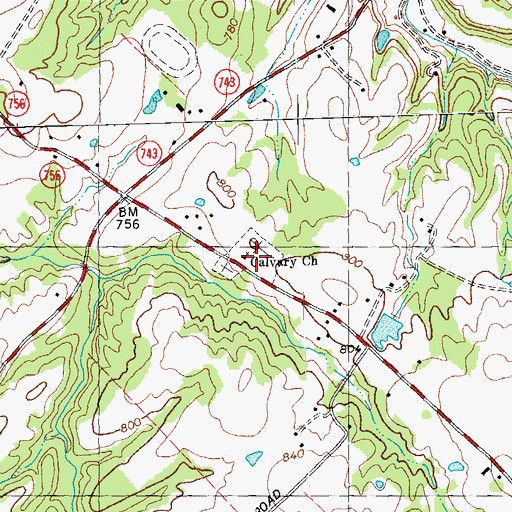 Topographic Map of New Calvary Cemetery, OH