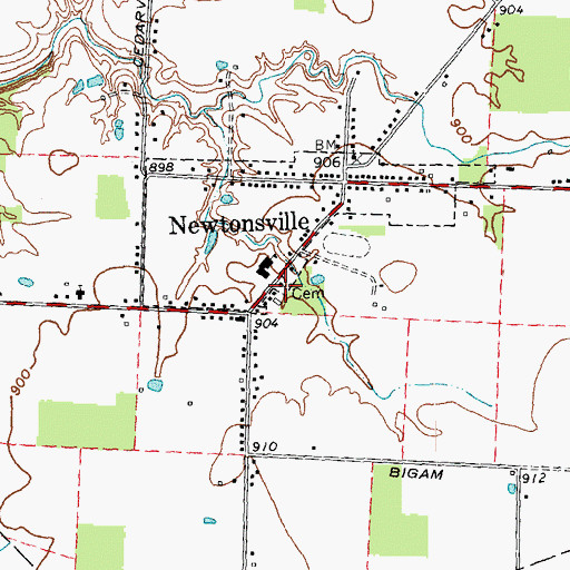 Topographic Map of Old Baptist Church Cemetery, OH