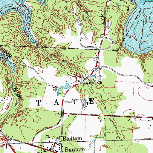 Topographic Map of Old Bethel Cemetery, OH