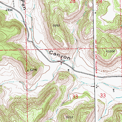 Topographic Map of Dennis Canyon, CO