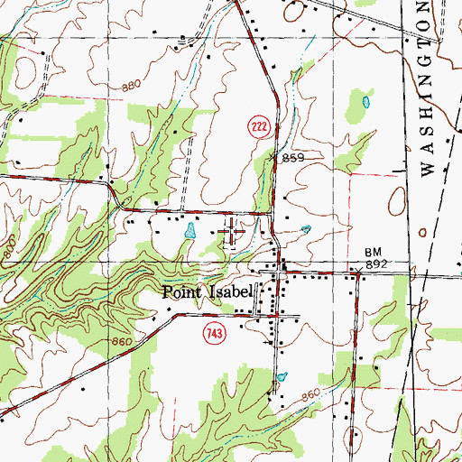 Topographic Map of Point Isabel Cemetery, OH
