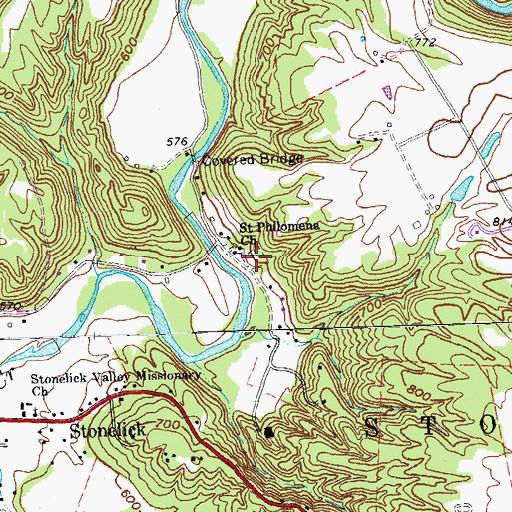 Topographic Map of Saint Philomena Cemetery, OH